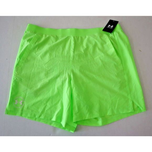 Under Armour 1374278 752 Men's Sz 2XL Yellow/Green UA Run Up The Pace 7" Shorts - Picture 1 of 8